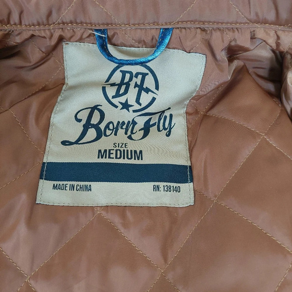Born Fly Men's Blue Label Patched Denim Jacket Size Meduim - Picture 8 of 9